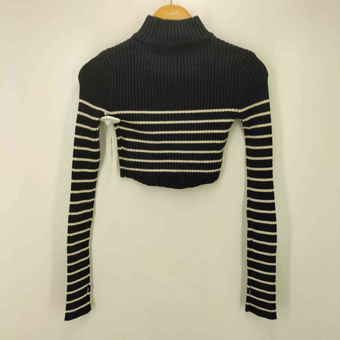 エモダ EMODA HIGH NECK CROP LOGO KNIT ハイネック クロップ ロゴ ニット レディース FREE