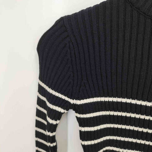 エモダ EMODA HIGH NECK CROP LOGO KNIT ハイネック クロップ ロゴ ニット レディース FREE