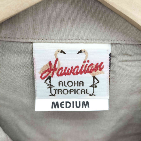 Hawaiian ALOHA TROPICAL ヤシの木 開襟 オープンカラー レーヨン アロハ シャツ メンズ import:M