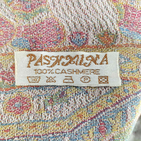 パシュミナ PASHMINA 総柄大判ストール カシミヤ100% レディース