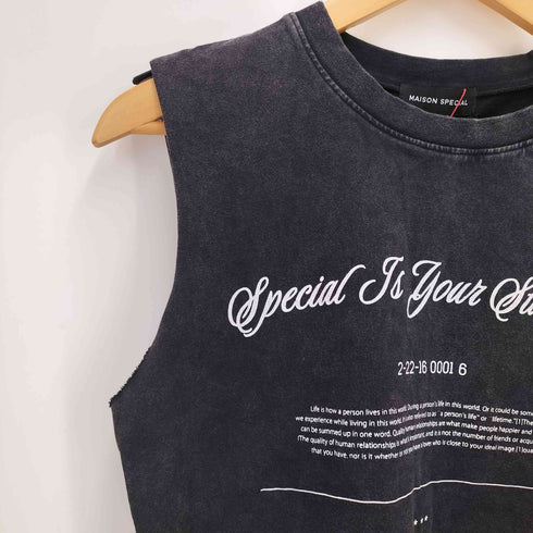メゾンスペシャル MAISON SPECIAL 24SS Slogan Tank Top スローガン タンクトップ レディース FREE