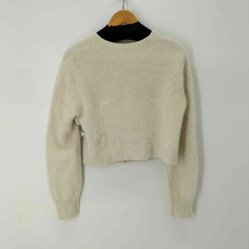 ランバンオンブルー LANVIN en Bleu カシミヤ混 ウールクルーネックショートカーディガン レディース JPN:38