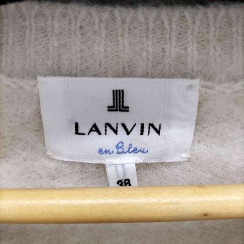 ランバンオンブルー LANVIN en Bleu カシミヤ混 ウールクルーネックショートカーディガン レディース JPN:38
