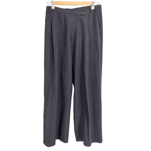 LONDONFLAT アシンメトリー タック ワイドレッグ ストライプ スラックス レディース JPN:M