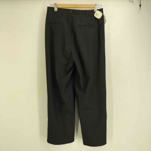 LONDONFLAT アシンメトリー タック ワイドレッグ ストライプ スラックス レディース JPN:M