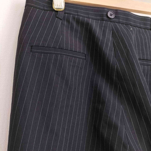 LONDONFLAT アシンメトリー タック ワイドレッグ ストライプ スラックス レディース JPN:M