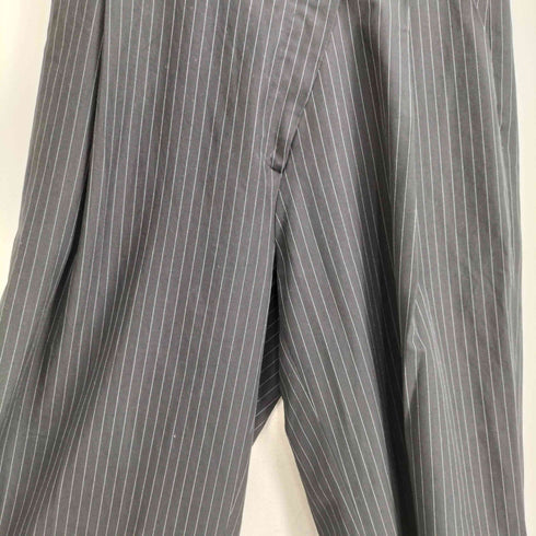 LONDONFLAT アシンメトリー タック ワイドレッグ ストライプ スラックス レディース JPN:M