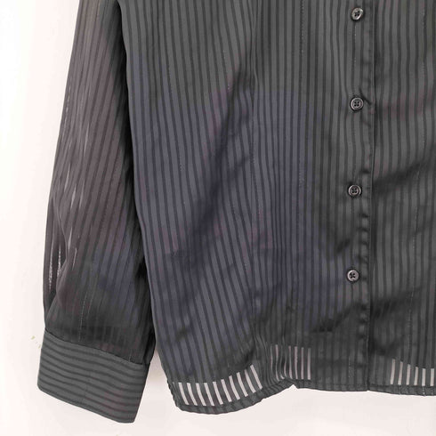 ジャクリーンスミス JACLYN SMITH 開襟 シアーシャツ ストライプ レディース import:XL