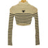 エモダ EMODA HIGH NECK CROP LOGO KNIT ハイネック クロップ ロゴ ニット レディース FREE