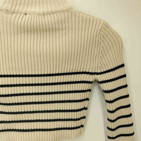 エモダ EMODA HIGH NECK CROP LOGO KNIT ハイネック クロップ ロゴ ニット レディース FREE