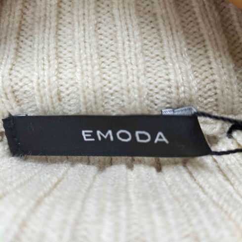 エモダ EMODA HIGH NECK CROP LOGO KNIT ハイネック クロップ ロゴ ニット レディース FREE