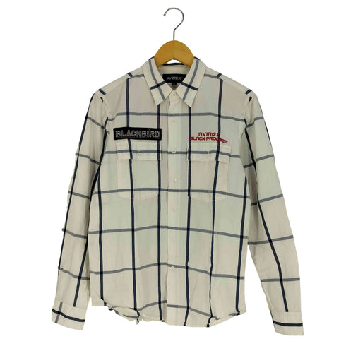 アヴィレックス AVIREX EMBROIDERY SHIRT BLACK BIRD チェック 刺繍シャツ ブラックバード メンズ import:M