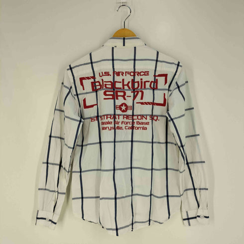 アヴィレックス AVIREX EMBROIDERY SHIRT BLACK BIRD チェック 刺繍シャツ ブラックバード メンズ import:M