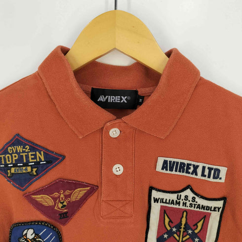 アヴィレックス AVIREX ワッペン 鹿の子 ポロシャツ メンズ import:M