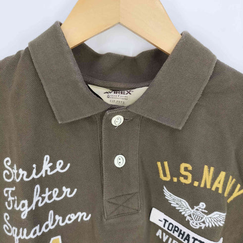 アヴィレックス AVIREX SUPERSONIC S/S EMBROIDERY POLOSHIRT スーパーソニック刺繍 ポロシャツ メンズ import:M