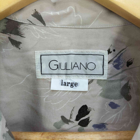 GIULIANO 総柄 ロングスリーブ オープンカラーシャツ メンズ Large