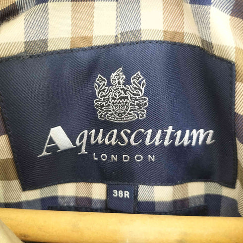 アクアスキュータム AQUASCUTUM CRAFTED IN ITALY 裏地チェック トレンチコート レディース 38R