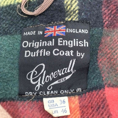 グローバーオール Gloverall イングランド製 ダッフルコート 裏地チェック柄 メンズ UK:36