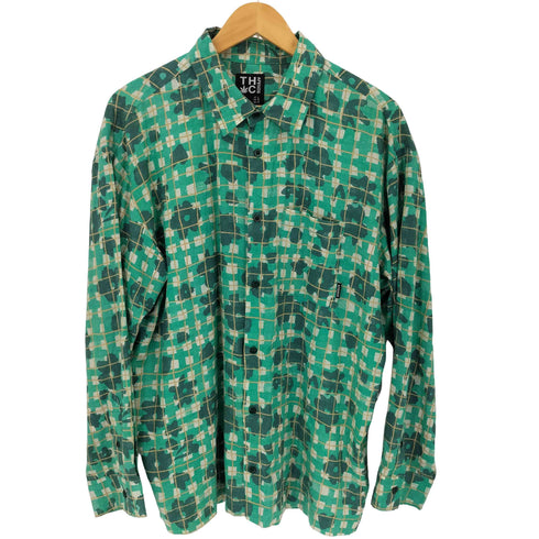 THC AFENDS リネン 花柄プリント チェック L/S シャツ メンズ import:M