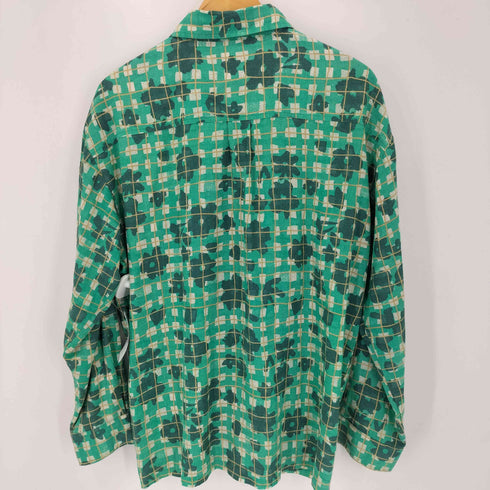 THC AFENDS リネン 花柄プリント チェック L/S シャツ メンズ import:M