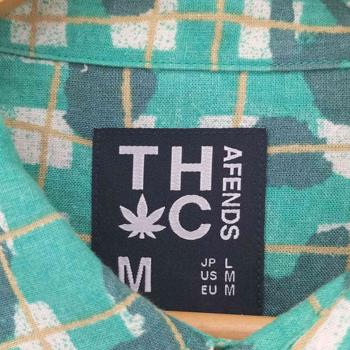THC AFENDS リネン 花柄プリント チェック L/S シャツ メンズ import:M