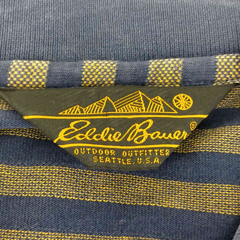 エディーバウアー Eddie Bauer 香港製 黒タグ ボーダーポロシャツ メンズ JPN:L