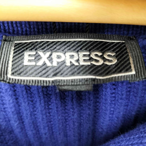エクスプレス EXPRESS オーバーサイズ ショールカラー ボーダー コットン リブ ニット メンズ import:XL