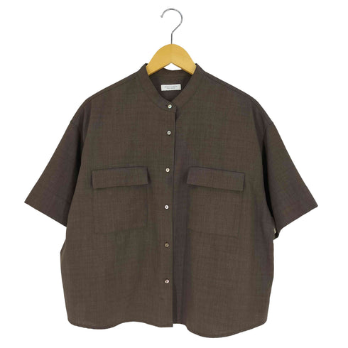 ビューティーアンドユースユナイテッドアローズ BEAUTY & YOUTH UNITED ARROWS リネンライクバンドカラー5分袖シャツ レディース
