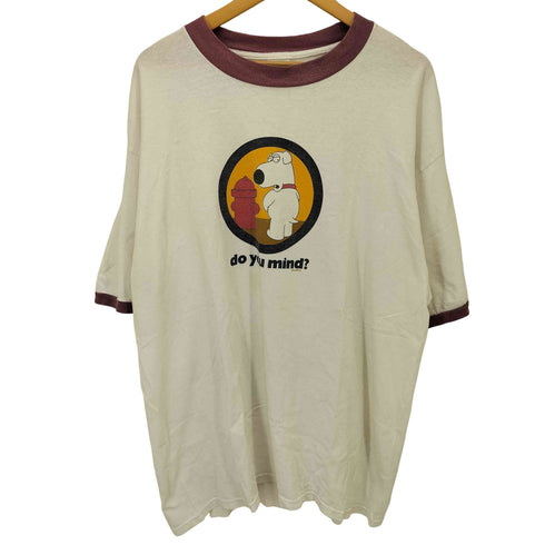 00S DELTAボディ Do You Mind キャラクター プリント リンガー Tシャツ トリム コピーライト2003 メンズ import:XL