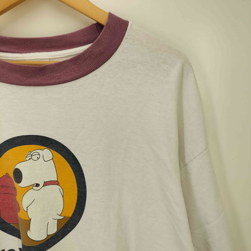 00S DELTAボディ Do You Mind キャラクター プリント リンガー Tシャツ トリム コピーライト2003 メンズ import:XL