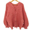 mideal 2way mix color lace up cardigan ミックスカラー レースアップ カーディガン レディース FREE