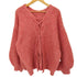 mideal 2way mix color lace up cardigan ミックスカラー レースアップ カーディガン レディース FREE