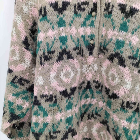 benellon 90S ヘンリーネック 総柄 ニット セーター メンズ