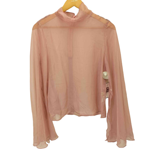 mideal sheer flare blouse ハイネック フレア シアートップス レディース FREE