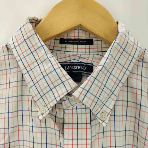 ランズエンド LANDS END スーピマコットン ノンアイロン チェック柄シャツ メンズ