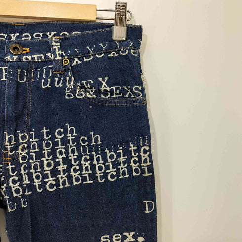ヒステリックス HYSTERICS 90-2000s Y2K SEX FUCK BITCH DENIM フレア デニム メンズ M