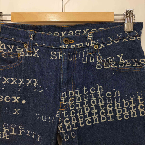 ヒステリックス HYSTERICS 90-2000s Y2K SEX FUCK BITCH DENIM フレア デニム メンズ M