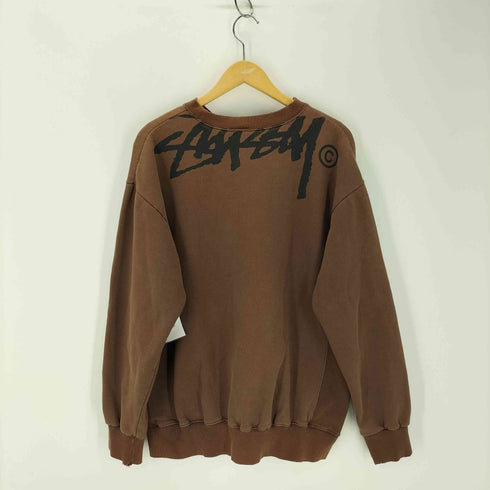 ステューシー Stussy 90S USA製 紺タグ フロントSS LINK バック ストックロゴ クルーネックスウェット メンズ JPN:L