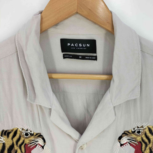 パクサン PACSUN 虎 トラ 刺繍 オープンカラーシャツ スーベニアシャツ メンズ JPN:M