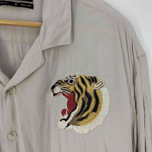 パクサン PACSUN 虎 トラ 刺繍 オープンカラーシャツ スーベニアシャツ メンズ JPN:M