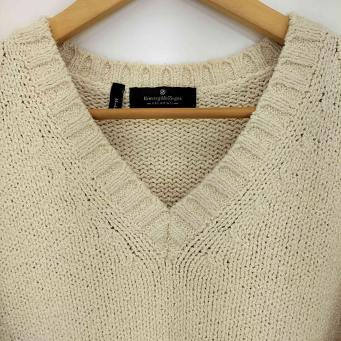 エルメネジルドゼニア Ermenegildo Zegna イタリア製 オーバーサイズ Vネック コットンニット メンズ import:L