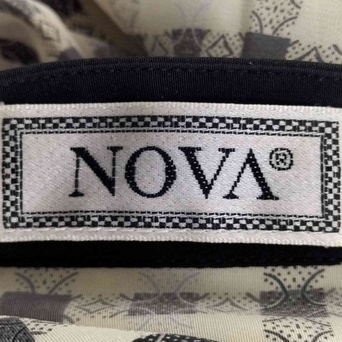 NOVA チェック柄 バンドカラー シャツ メンズ