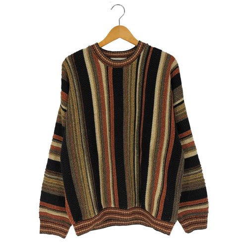 PRONTO-UOMO 90-00s マルチストライプ アクリル 3Dニット メンズ import:L