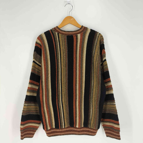 PRONTO-UOMO 90-00s マルチストライプ アクリル 3Dニット メンズ import:L