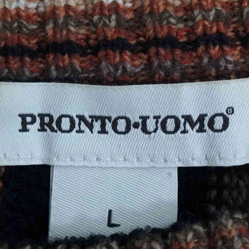 PRONTO-UOMO 90-00s マルチストライプ アクリル 3Dニット メンズ import:L