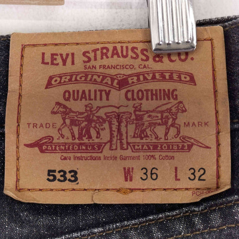 リーバイス Levis 533 ブラックデニムパンツ メンズ 36×32