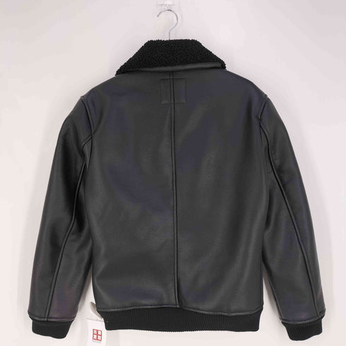 ザラ ZARA 襟ボア フェイクレザー ボンバージャケット メンズ import:S