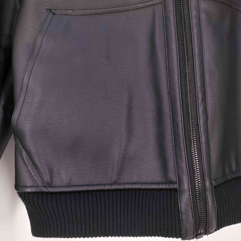 ザラ ZARA 襟ボア フェイクレザー ボンバージャケット メンズ import:S