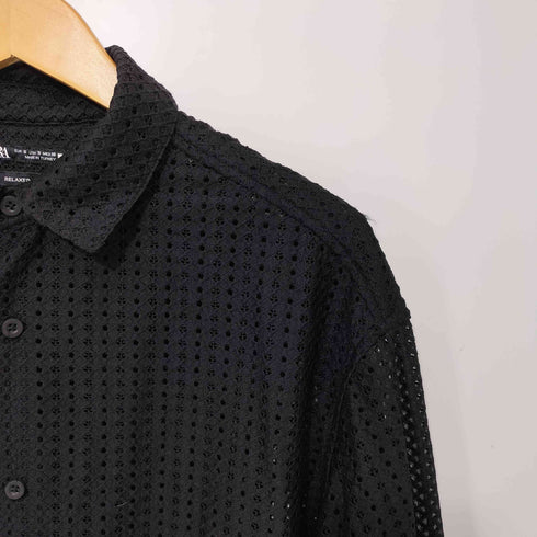 ザラ ZARA RELAXED FIT メッシュシャツ メンズ S