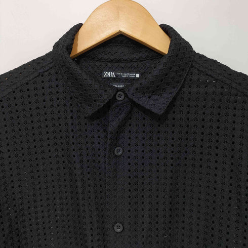 ザラ ZARA RELAXED FIT メッシュシャツ メンズ S
